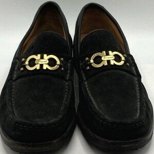 Salvatore Ferragamo Men's Black Suede Slip On